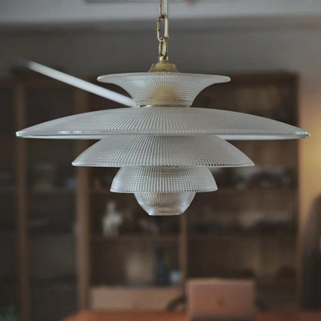 Contemporary Gold Metal Grid Glass Pendant Light for Modern Interiors