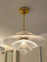 Contemporary Gold Metal Grid Glass Pendant Light for Modern Interiors