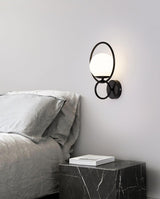 Contemporary Halo Metal Wall Light Fixture Gold Finish Indoor Glass Ball Lamp