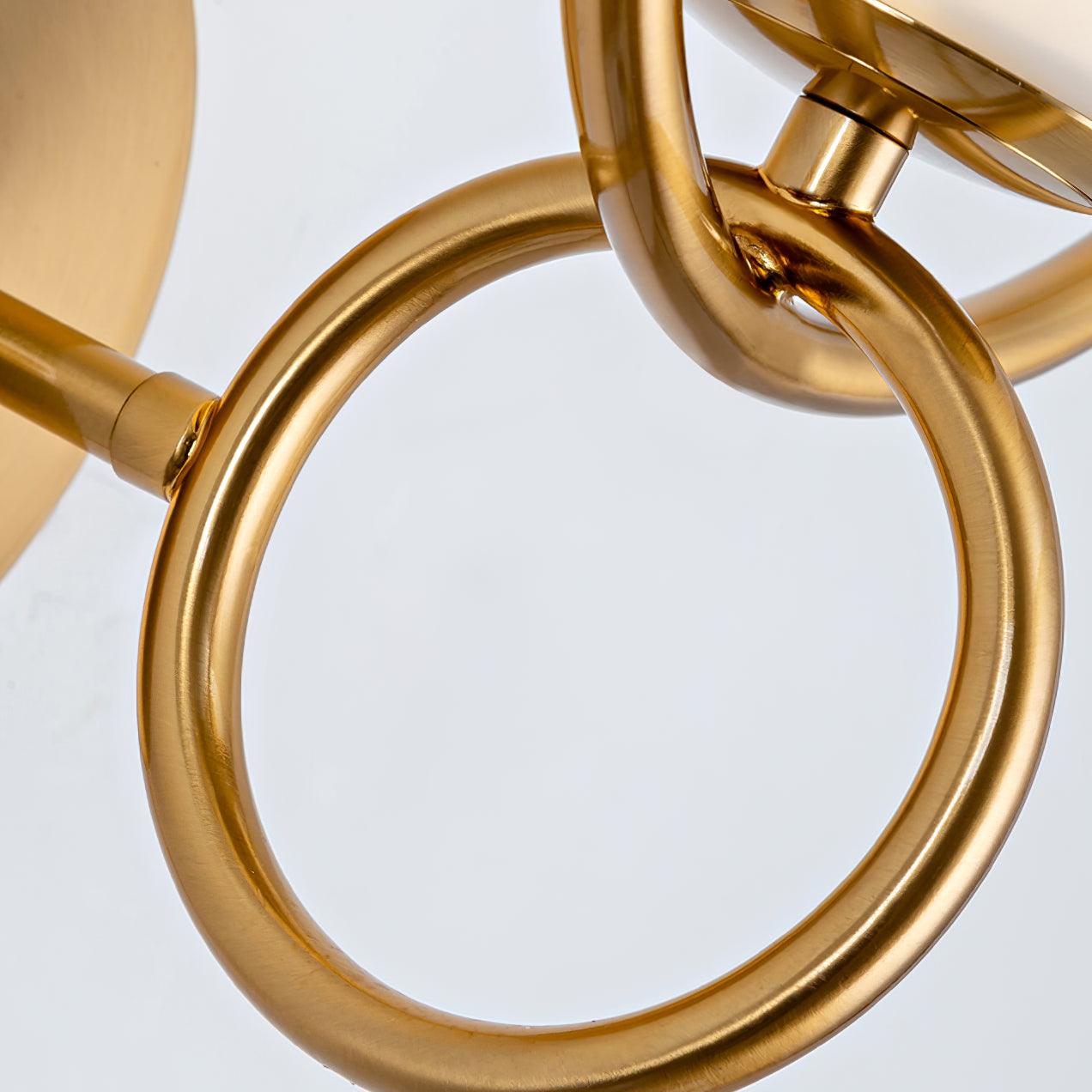 Contemporary Halo Metal Wall Light Fixture Gold Finish Indoor Glass Ball Lamp