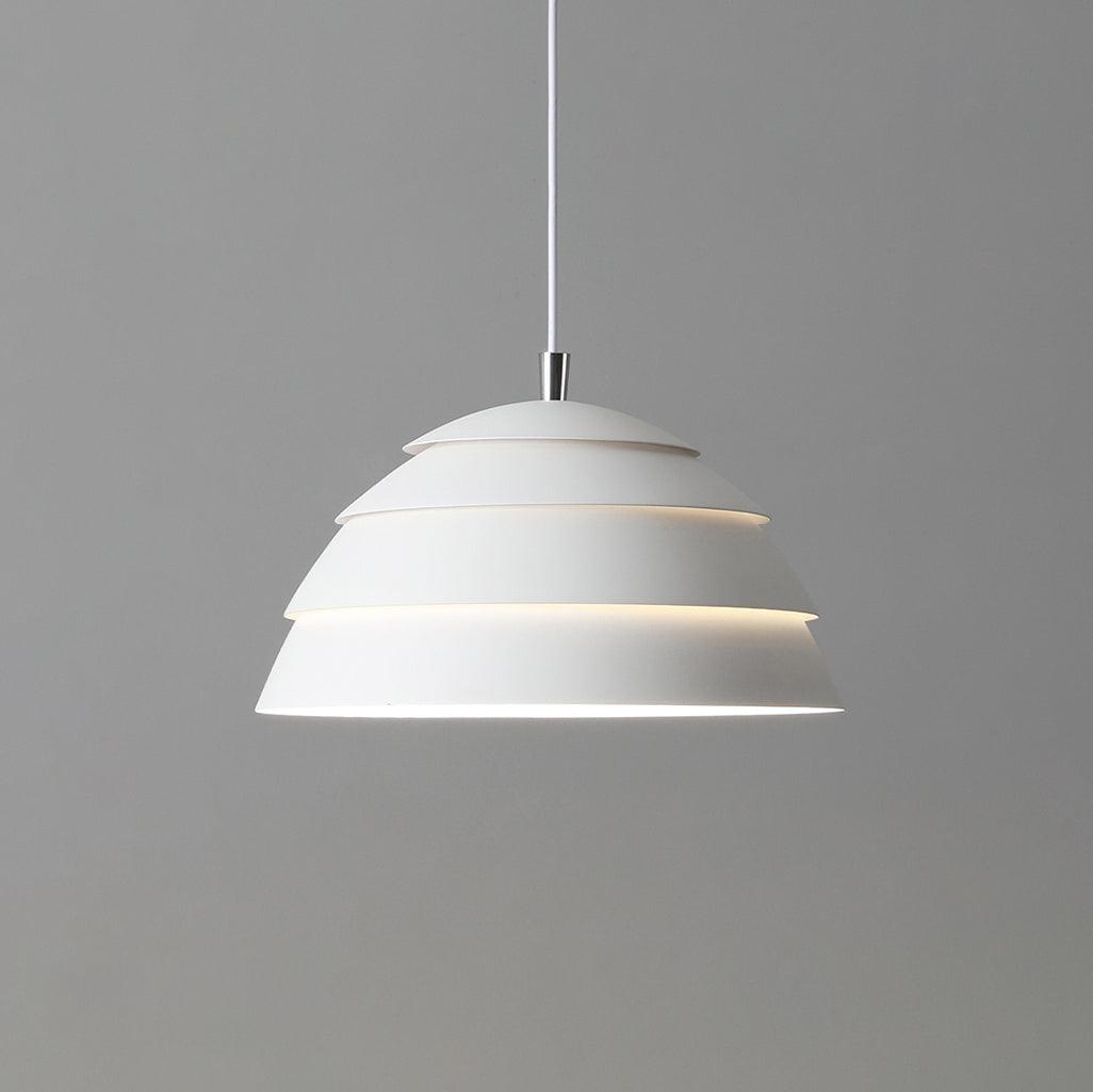 Contemporary Industrial White Metal Pendant Light with Adjustable Hanging Cable for Indoor Use