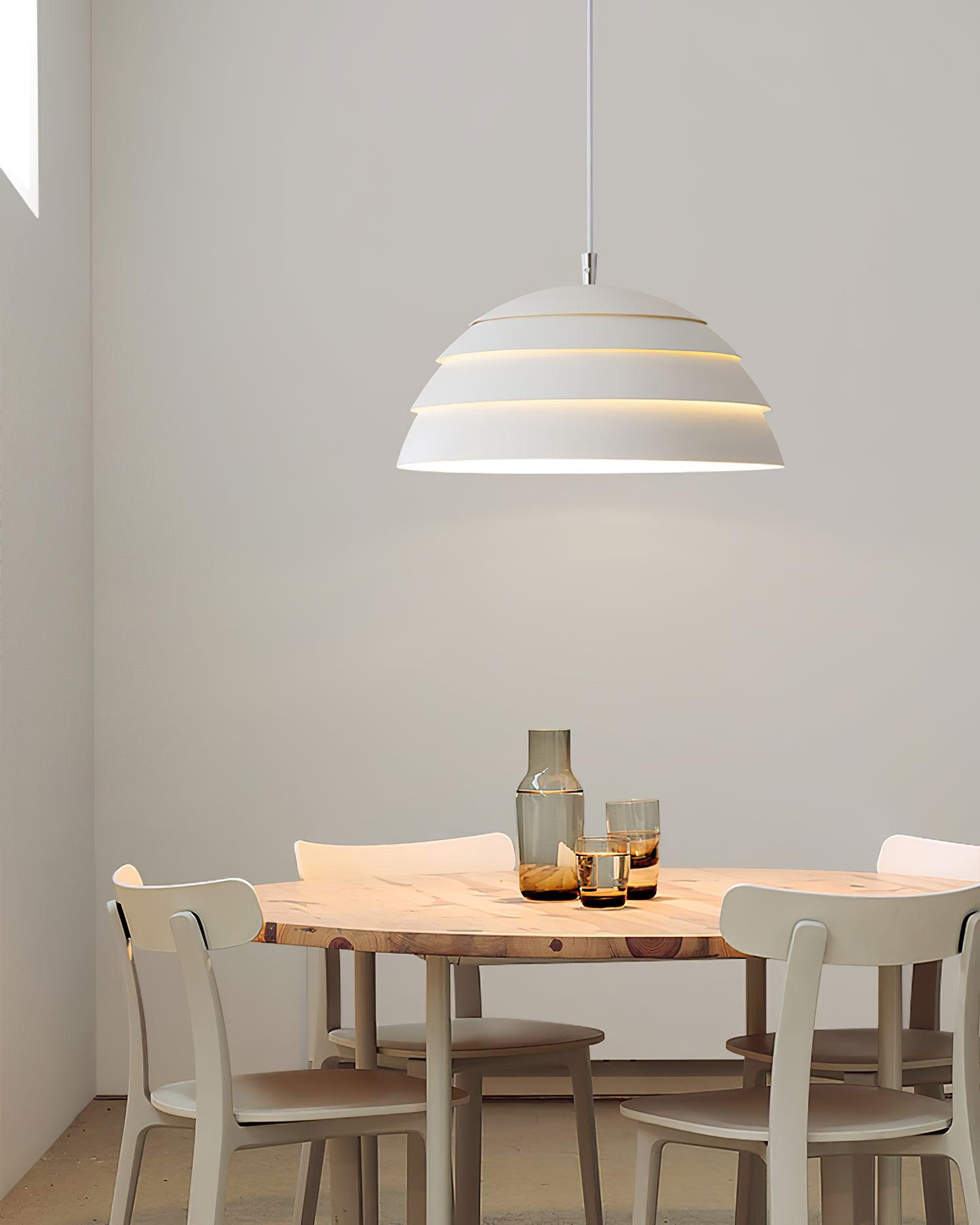 Contemporary Industrial White Metal Pendant Light with Adjustable Hanging Cable for Indoor Use