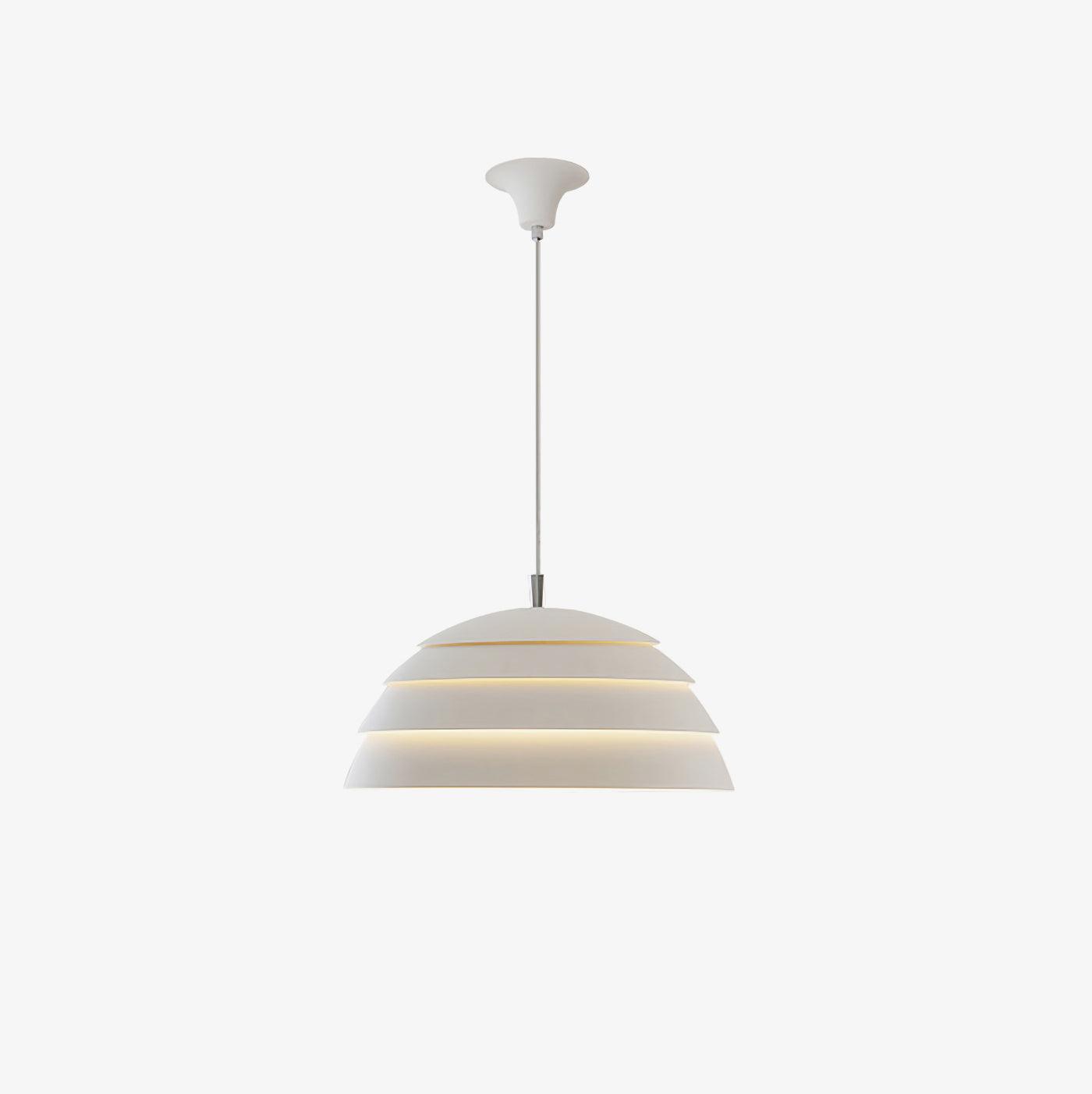 Contemporary Industrial White Metal Pendant Light with Adjustable Hanging Cable for Indoor Use