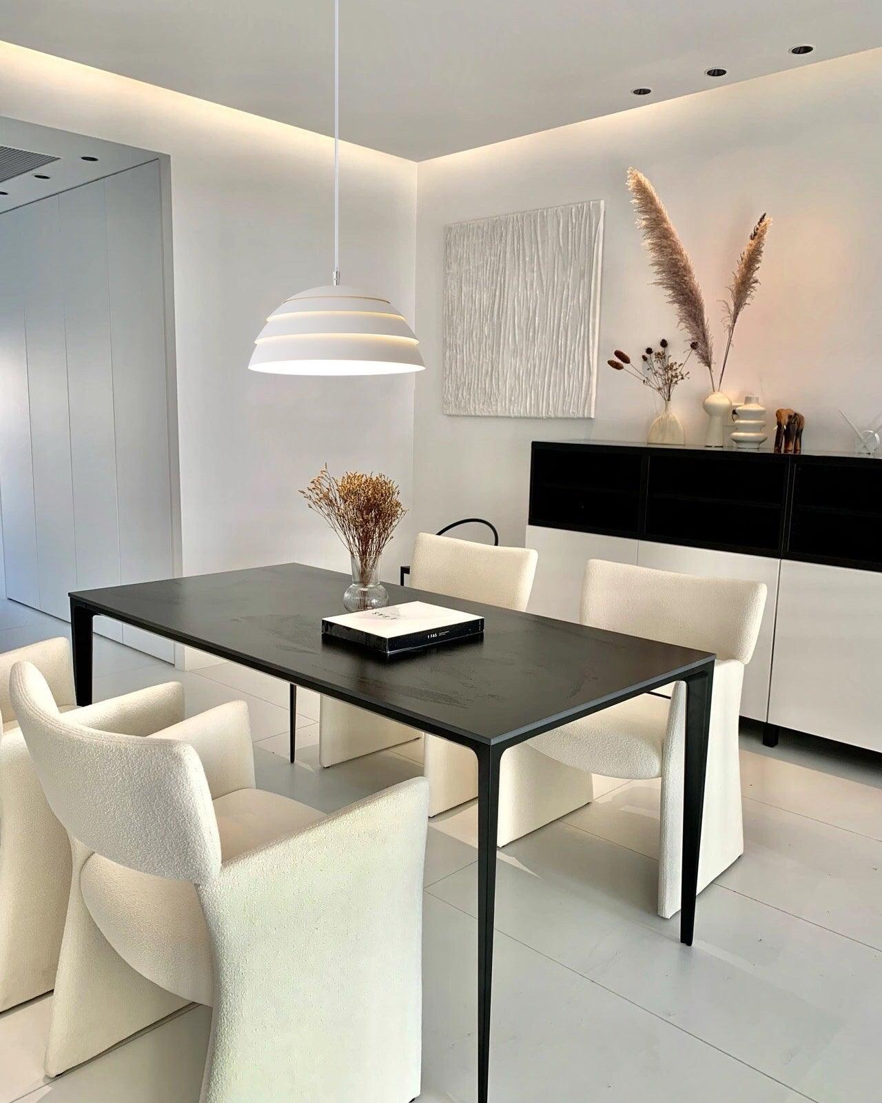 Contemporary Industrial White Metal Pendant Light with Adjustable Hanging Cable for Indoor Use