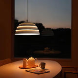 Contemporary Industrial White Metal Pendant Light with Adjustable Hanging Cable for Indoor Use