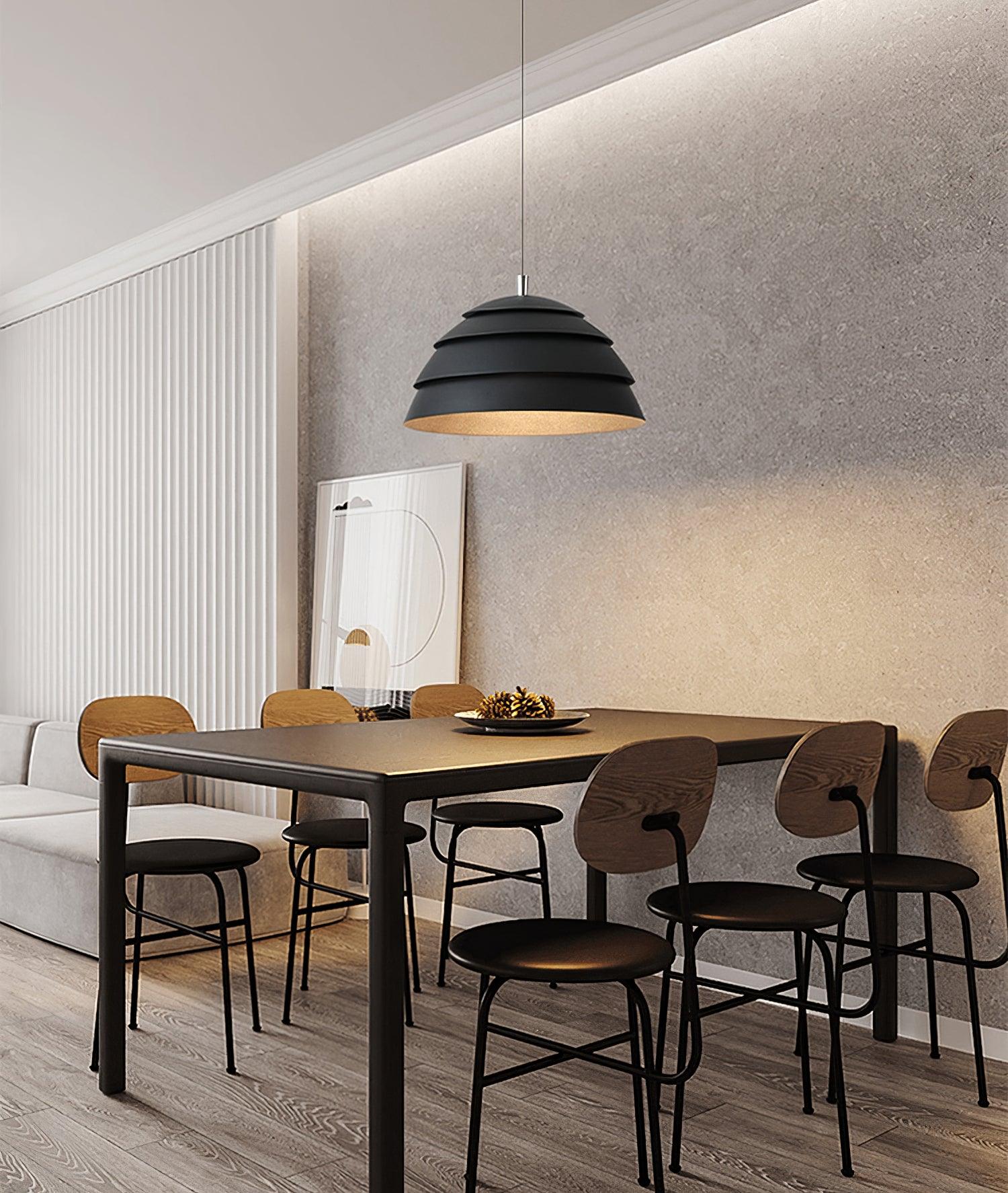 Contemporary Industrial White Metal Pendant Light with Adjustable Hanging Cable for Indoor Use
