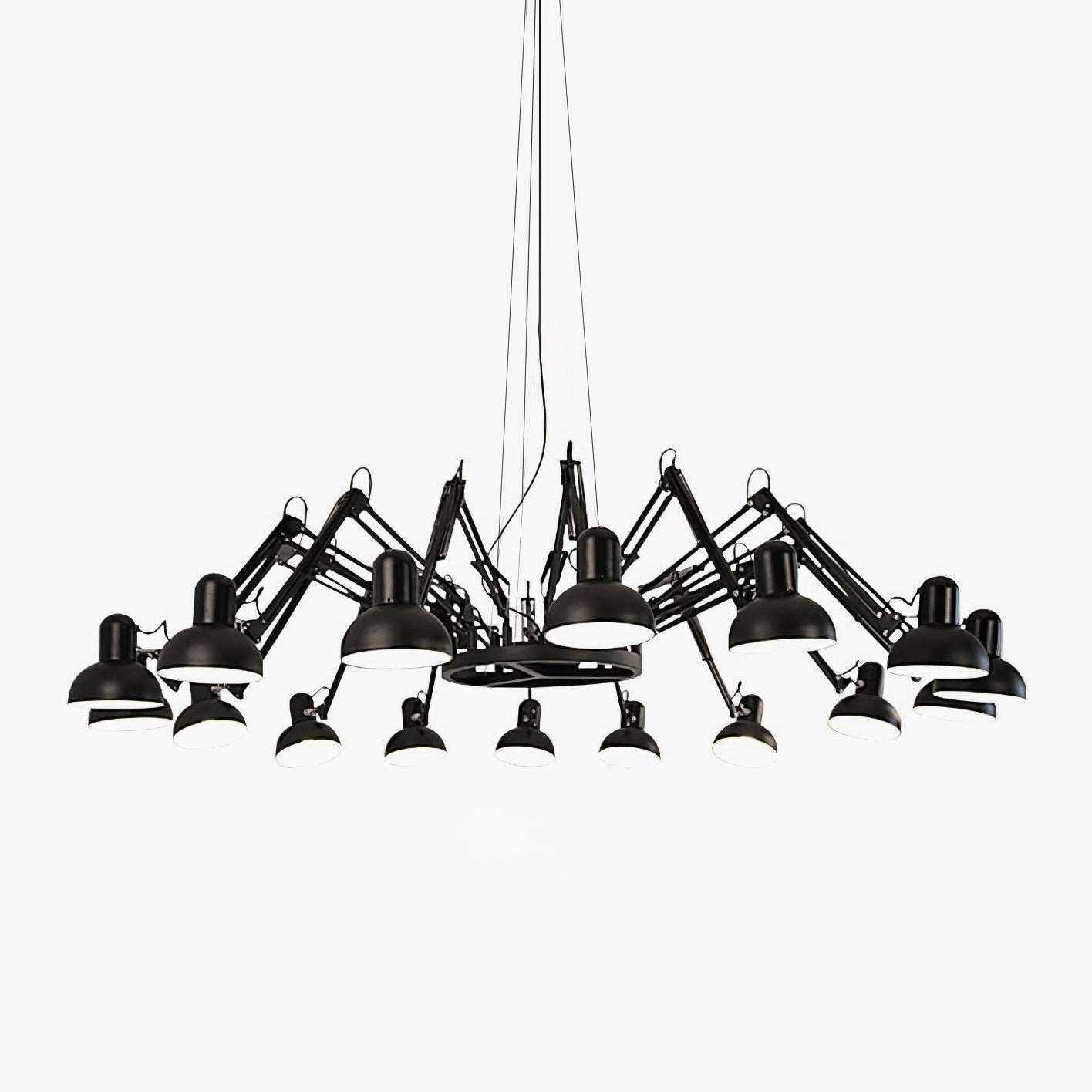 Contemporary Large Multi Head Crown Chandelier Adjustable Industrial Spider Ceiling Pendant Lamp