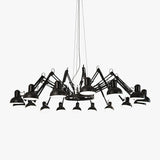 Contemporary Large Multi Head Crown Chandelier Adjustable Industrial Spider Ceiling Pendant Lamp