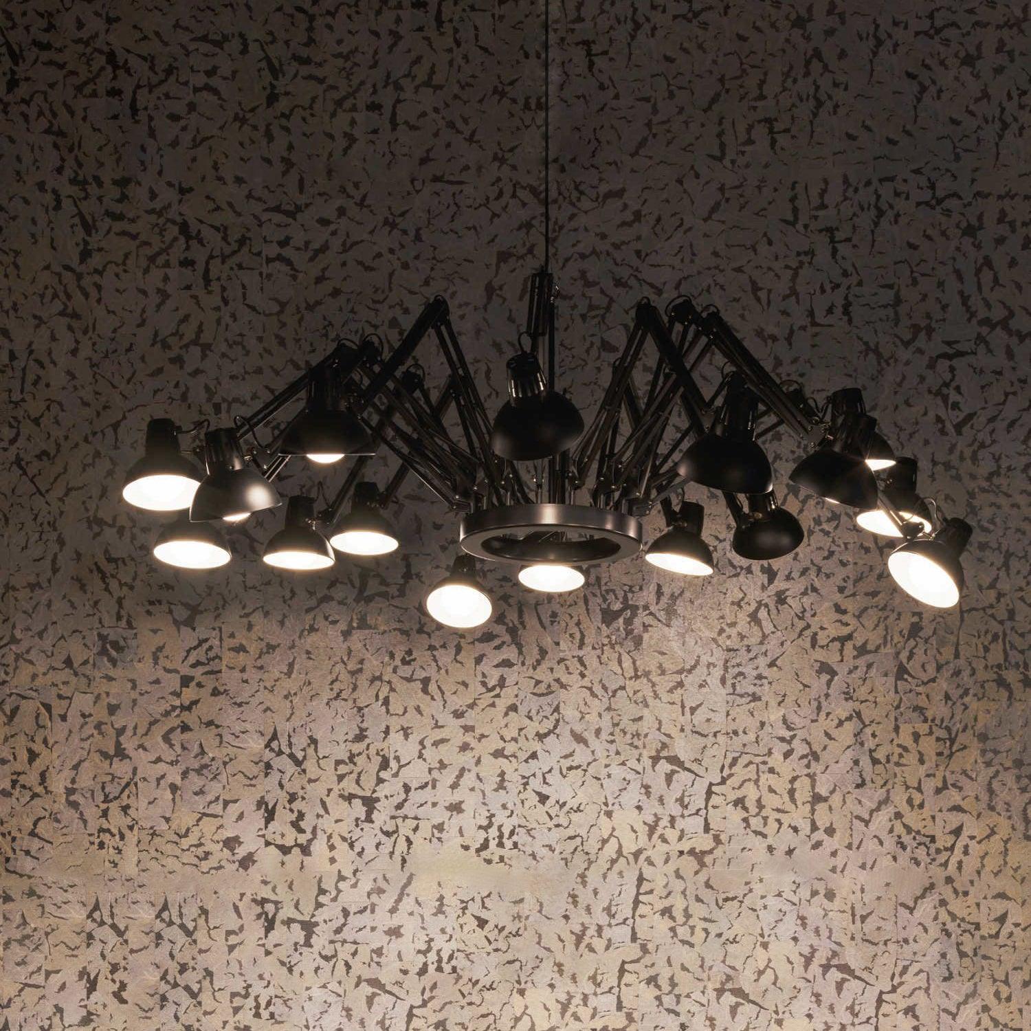 Contemporary Large Multi Head Crown Chandelier Adjustable Industrial Spider Ceiling Pendant Lamp