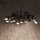Contemporary Large Multi Head Crown Chandelier Adjustable Industrial Spider Ceiling Pendant Lamp