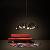 Contemporary Large Multi Head Crown Chandelier Adjustable Industrial Spider Ceiling Pendant Lamp
