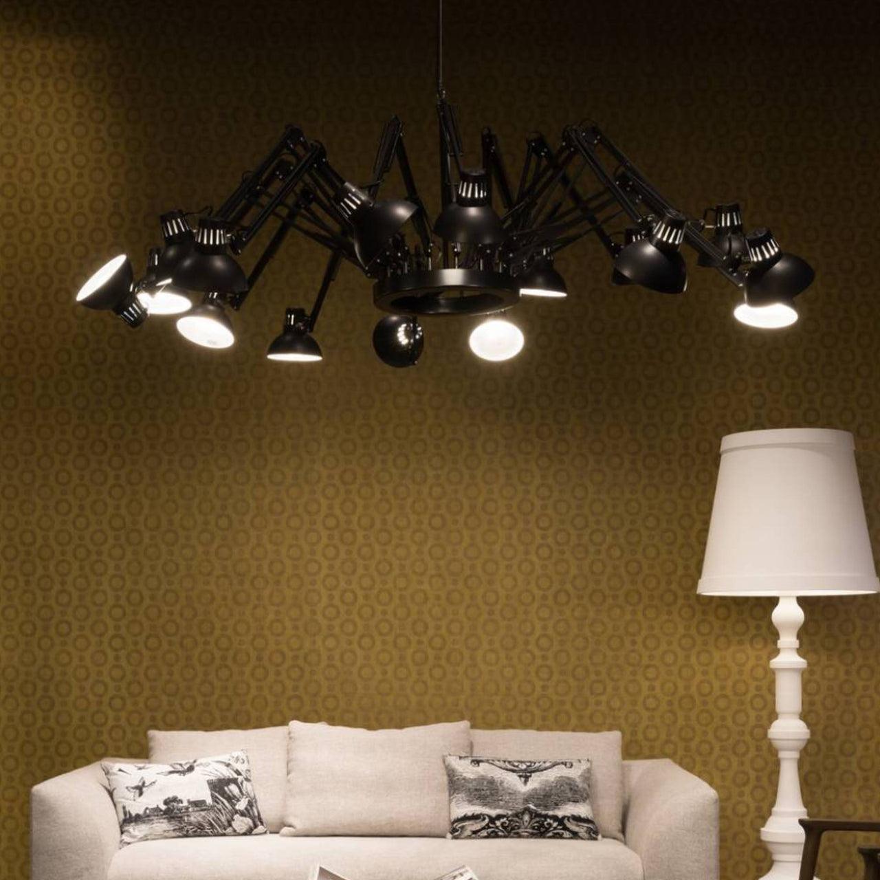 Contemporary Large Multi Head Crown Chandelier Adjustable Industrial Spider Ceiling Pendant Lamp