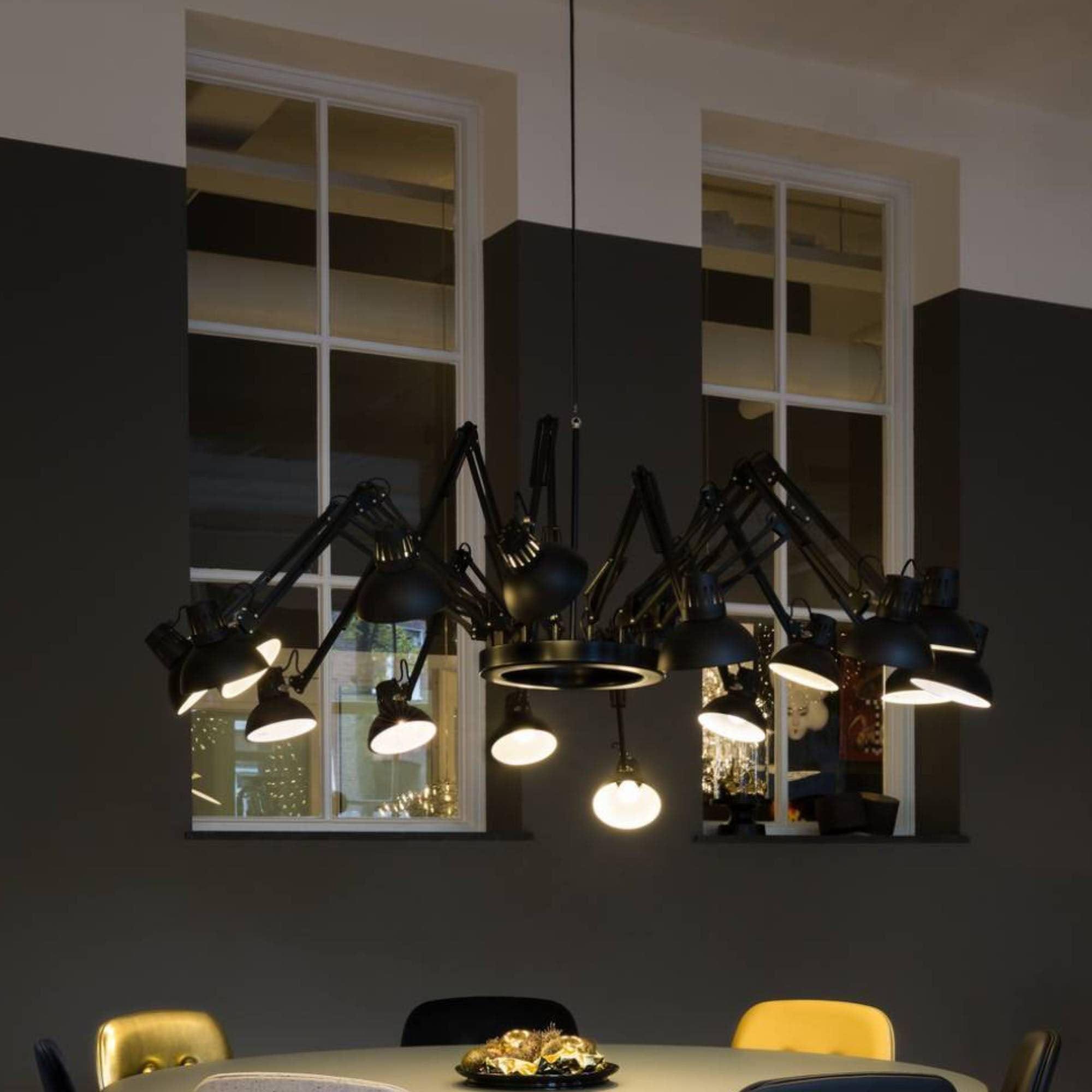 Contemporary Large Multi Head Crown Chandelier Adjustable Industrial Spider Ceiling Pendant Lamp
