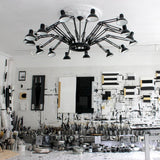 Contemporary Large Multi Head Crown Chandelier Adjustable Industrial Spider Ceiling Pendant Lamp
