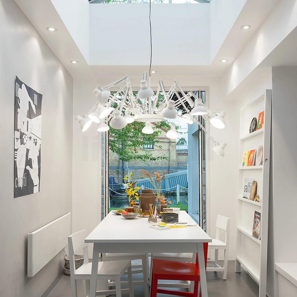 Contemporary Large Multi Head Crown Chandelier Adjustable Industrial Spider Ceiling Pendant Lamp