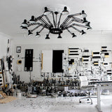 Contemporary Large Multi Head Crown Chandelier Adjustable Industrial Spider Ceiling Pendant Lamp