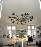 Contemporary Large Multi Head Crown Chandelier Adjustable Industrial Spider Ceiling Pendant Lamp