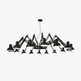 Contemporary Large Multi Head Crown Chandelier Adjustable Industrial Spider Ceiling Pendant Lamp