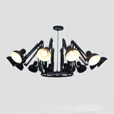 Contemporary Large Multi Head Crown Chandelier Adjustable Industrial Spider Ceiling Pendant Lamp