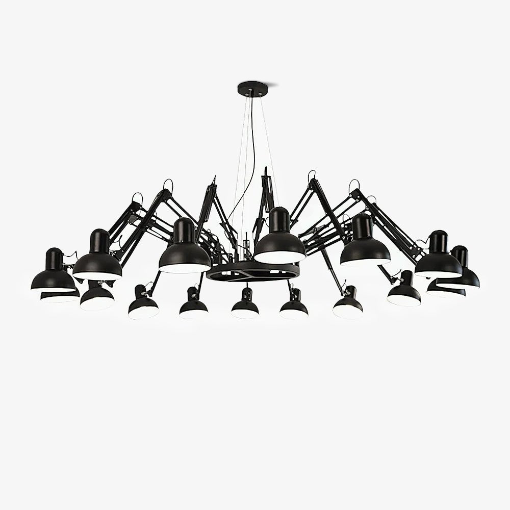Contemporary Large Multi Head Crown Chandelier Adjustable Industrial Spider Ceiling Pendant Lamp