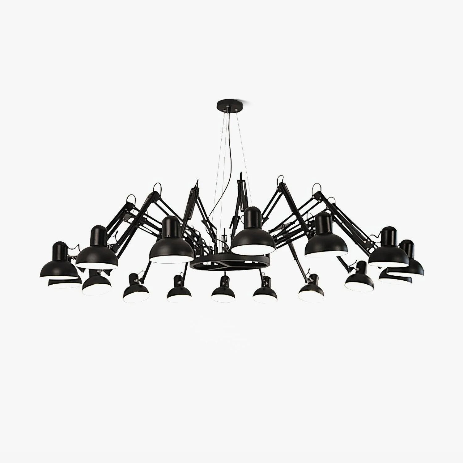 Contemporary Large Multi Head Crown Chandelier Adjustable Industrial Spider Ceiling Pendant Lamp