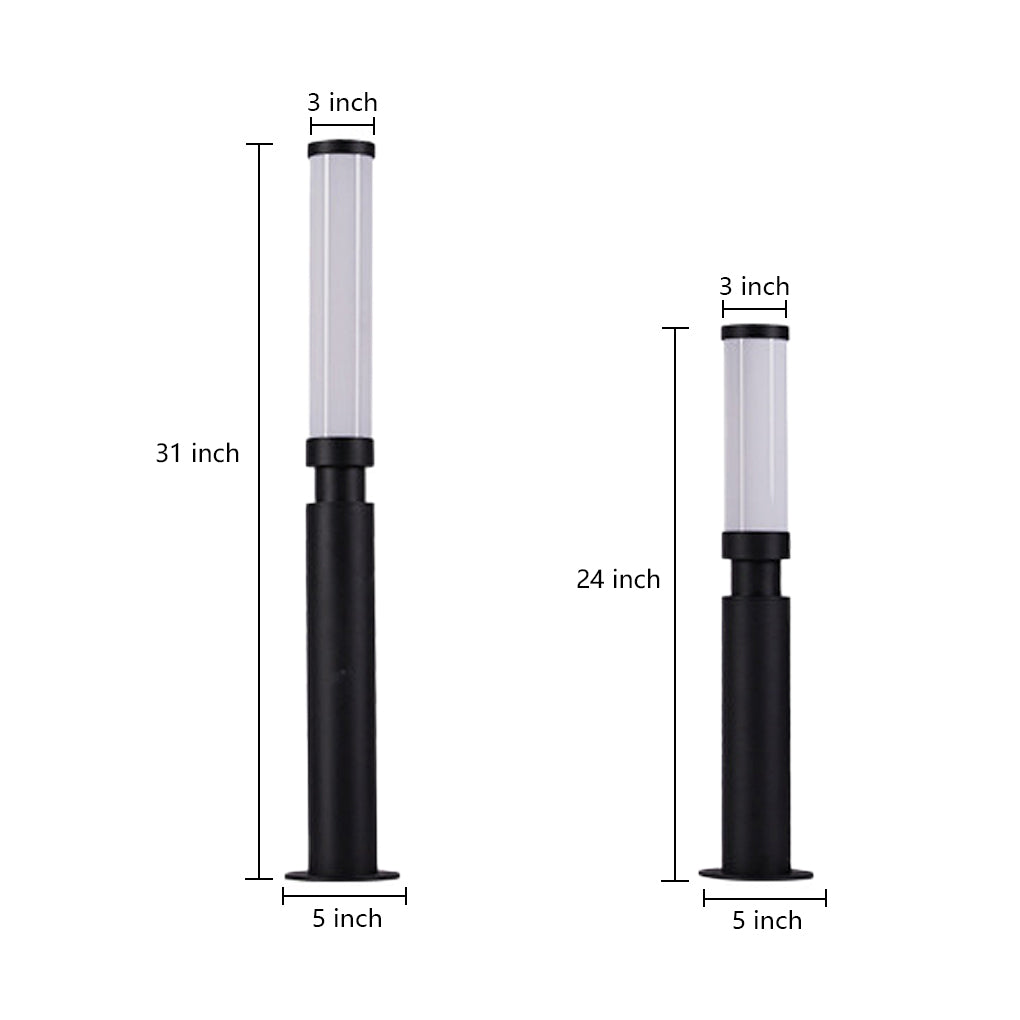 Contemporary LED Outdoor Bollard Light Waterproof Garden Pathway Pillar Lamp for Yard