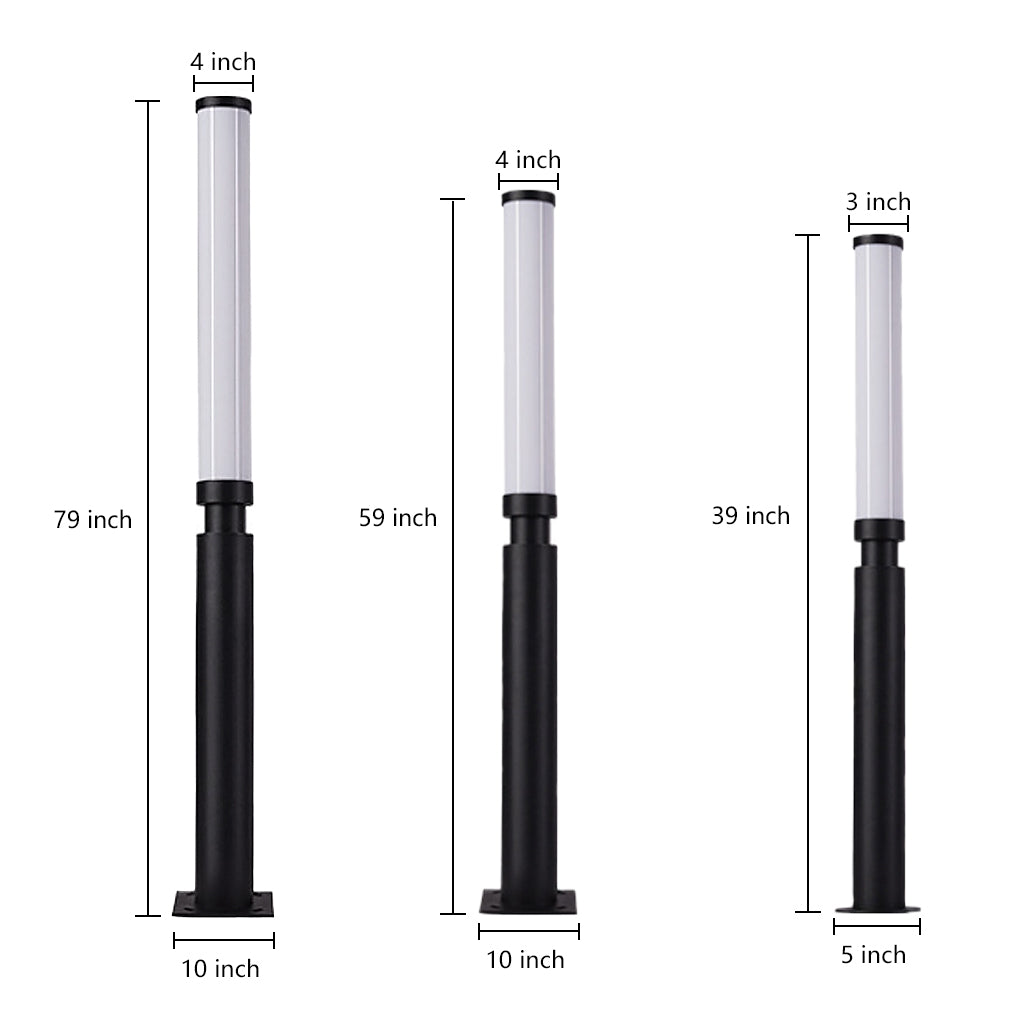 Contemporary LED Outdoor Bollard Light Waterproof Garden Pathway Pillar Lamp for Yard