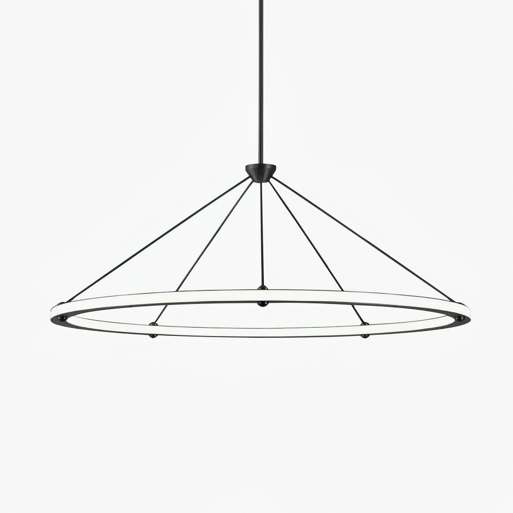 Contemporary LED Ring Circle Pendant Lamp Gold Black Acrylic Ceiling Light Fitting