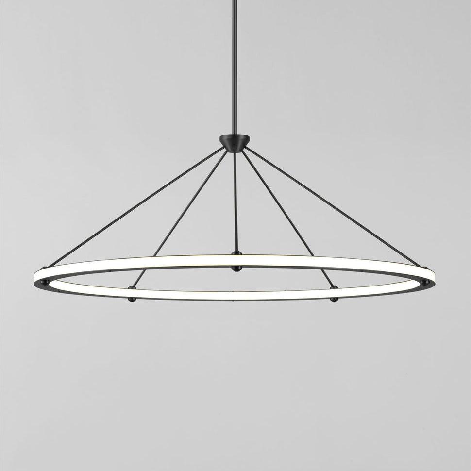 Contemporary LED Ring Circle Pendant Lamp Gold Black Acrylic Ceiling Light Fitting