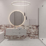 Contemporary LED Ring Circle Pendant Lamp Gold Black Acrylic Ceiling Light Fitting