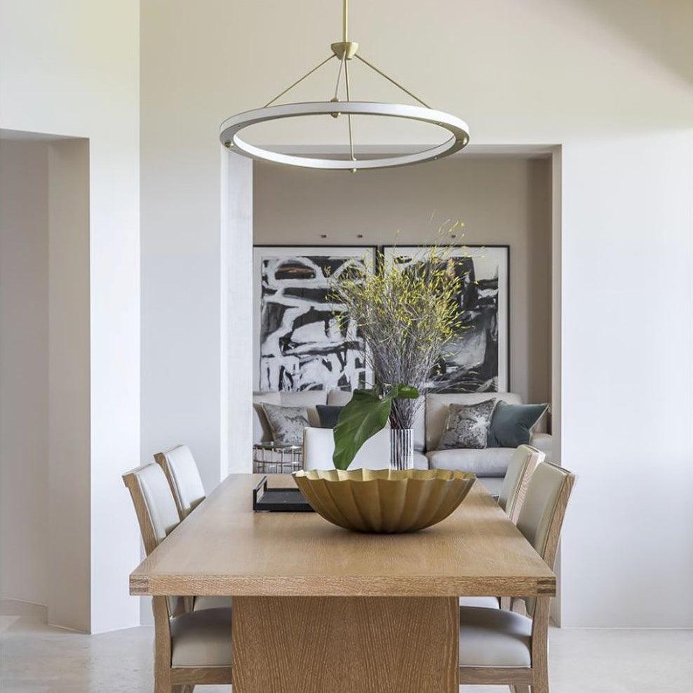 Contemporary LED Ring Circle Pendant Lamp Gold Black Acrylic Ceiling Light Fitting
