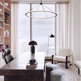 Contemporary LED Ring Circle Pendant Lamp Gold Black Acrylic Ceiling Light Fitting