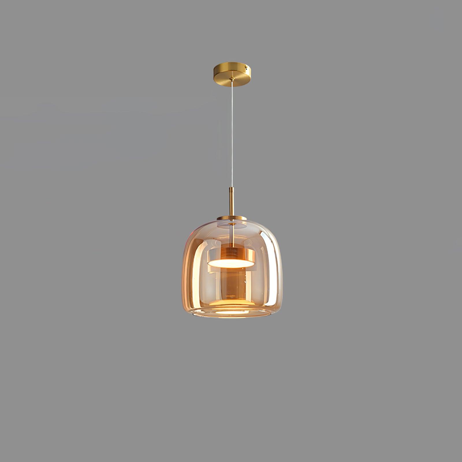 Contemporary Metro Sphere Smoked Glass Pendant Light LED Ceiling Fixture for Modern Kitchens