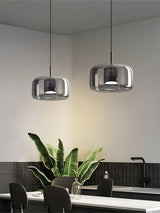 Contemporary Metro Sphere Smoked Glass Pendant Light LED Ceiling Fixture for Modern Kitchens