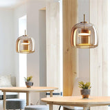 Contemporary Metro Sphere Smoked Glass Pendant Light LED Ceiling Fixture for Modern Kitchens