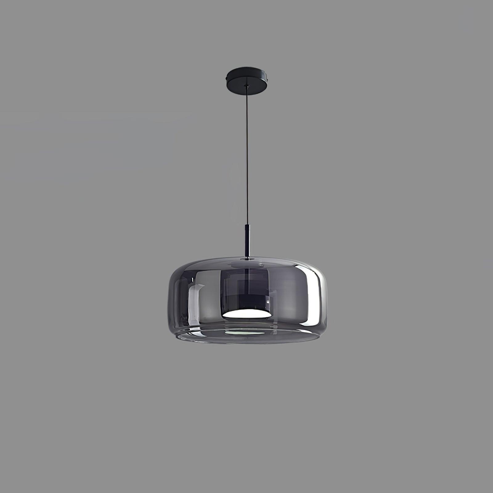 Contemporary Metro Sphere Smoked Glass Pendant Light LED Ceiling Fixture for Modern Kitchens