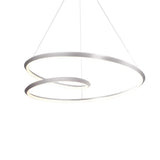 Contemporary Minimalist Crown LED Chandelier with Geometric Glass Loop and Aluminum Frame