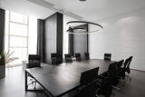 Contemporary Minimalist Crown LED Chandelier with Geometric Glass Loop and Aluminum Frame