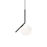 Contemporary Minimalist Equilibrium Glass Globe Pendant Light with Brass and Black Finishes