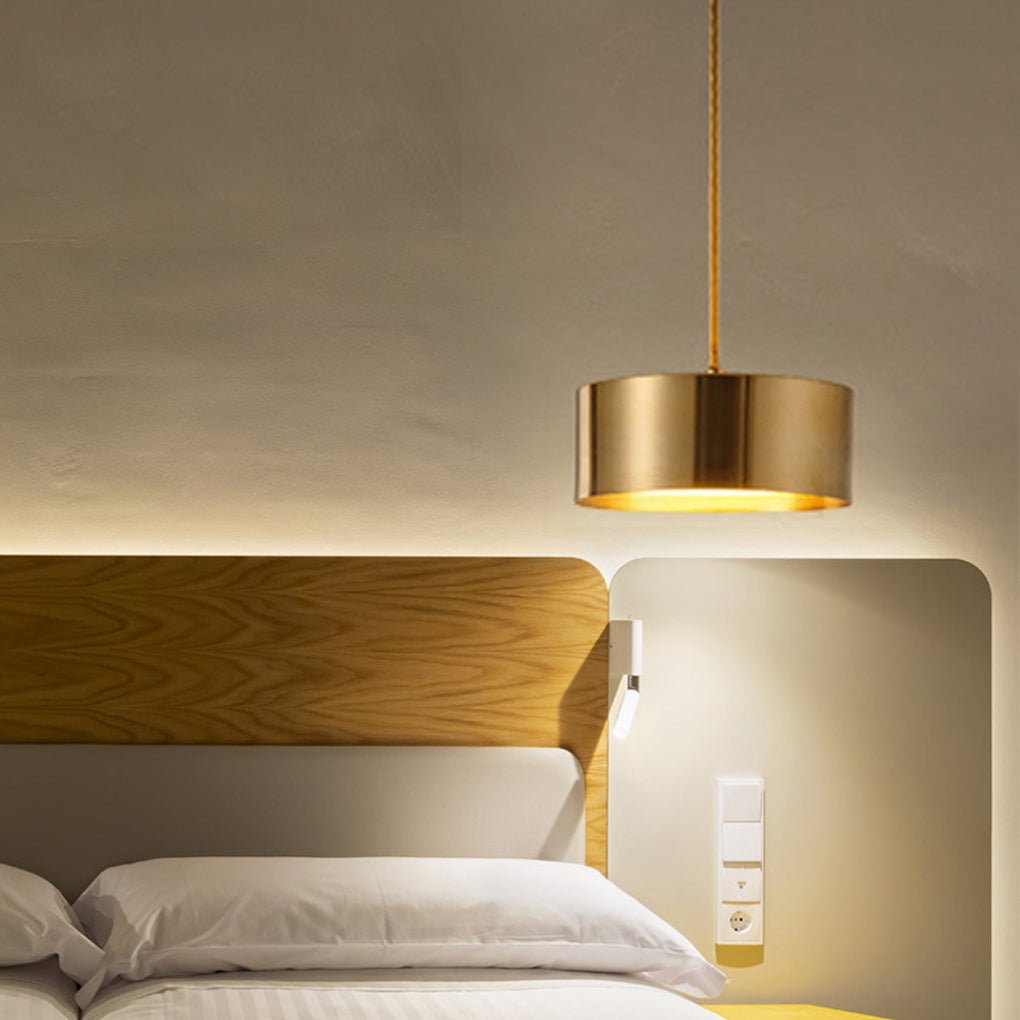 Contemporary Minimalist Iron Round Chandelier with Acrylic Shade for Dining Room and Living Room