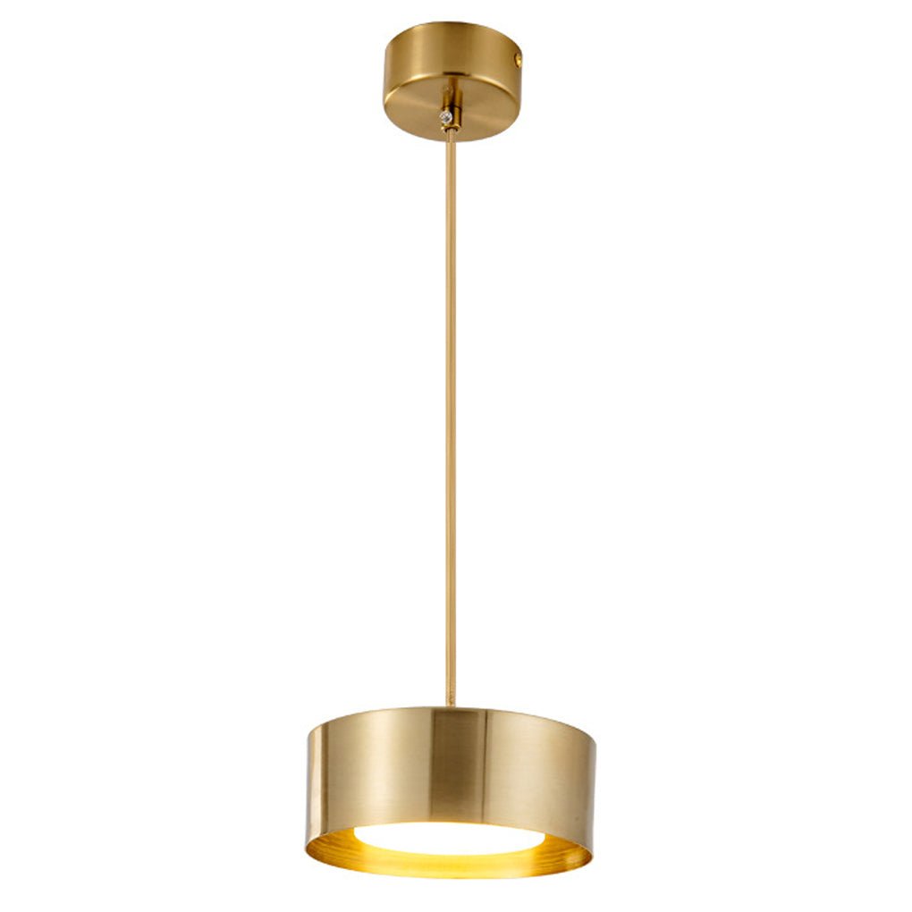Contemporary Minimalist Iron Round Chandelier with Acrylic Shade for Dining Room and Living Room