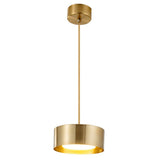Contemporary Minimalist Iron Round Chandelier with Acrylic Shade for Dining Room and Living Room