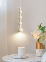 Contemporary Minimalist Sphere Ball Hanging Lamp in Beige Metal Finish