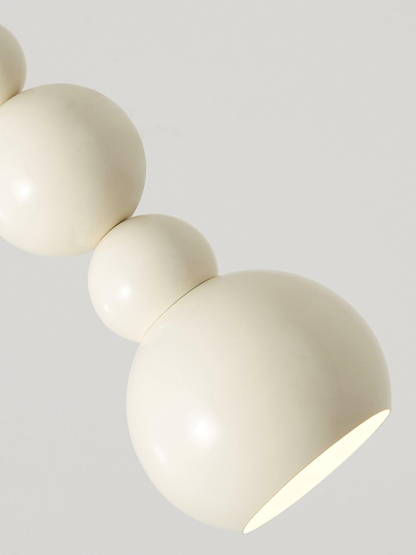 Contemporary Minimalist Sphere Ball Hanging Lamp in Beige Metal Finish
