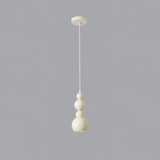 Contemporary Minimalist Sphere Ball Hanging Lamp in Beige Metal Finish