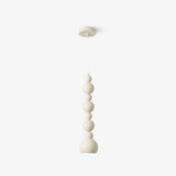 Contemporary Minimalist Sphere Ball Hanging Lamp in Beige Metal Finish
