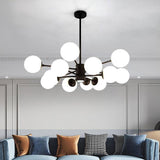 Contemporary Nordic Glass Globe Cluster Chandelier for Modern Entryway and Living Room Lighting