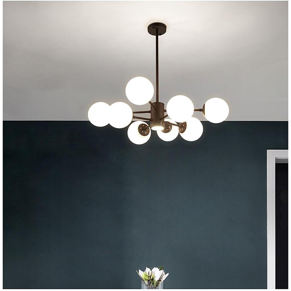 Contemporary Nordic Glass Globe Cluster Chandelier for Modern Entryway and Living Room Lighting