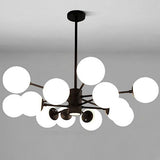 Contemporary Nordic Glass Globe Cluster Chandelier for Modern Entryway and Living Room Lighting