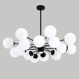 Contemporary Nordic Glass Globe Cluster Chandelier for Modern Entryway and Living Room Lighting